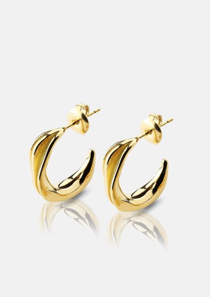 Boucles d’oreilles Gleaming Flow - 18k Plaquées or