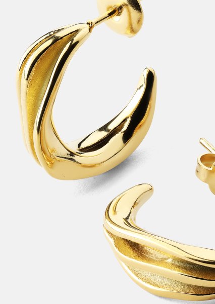 Boucles d’oreilles Gleaming Flow - 18k Plaquées or