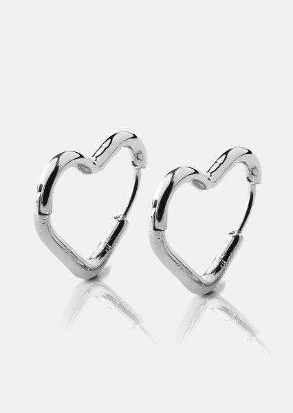 Boucle d’oreille Heart's Embrace - Plaquée argent