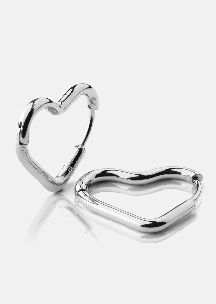 Boucle d’oreille Heart's Embrace - Plaquée argent