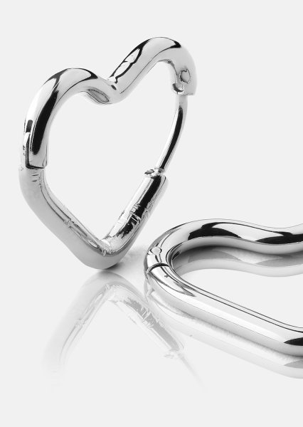 Boucle d’oreille Heart's Embrace - Plaquée argent