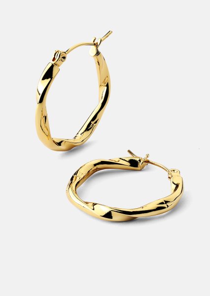 Twist Glow Hoops - 18k Boucles d’Oreilles Dorées