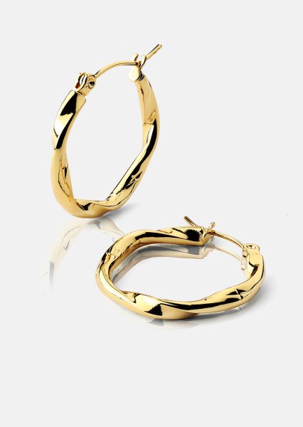 Twist Glow Hoops - 18k Boucles d’Oreilles Dorées