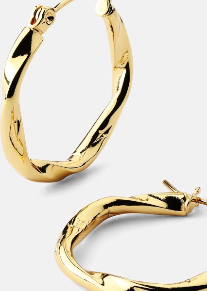 Twist Glow Hoops - 18k Boucles d’Oreilles Dorées
