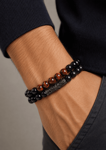 Bracelet perlé Ebon Crest