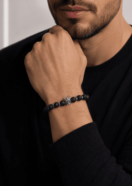 Bracelet perlé Lava Crown