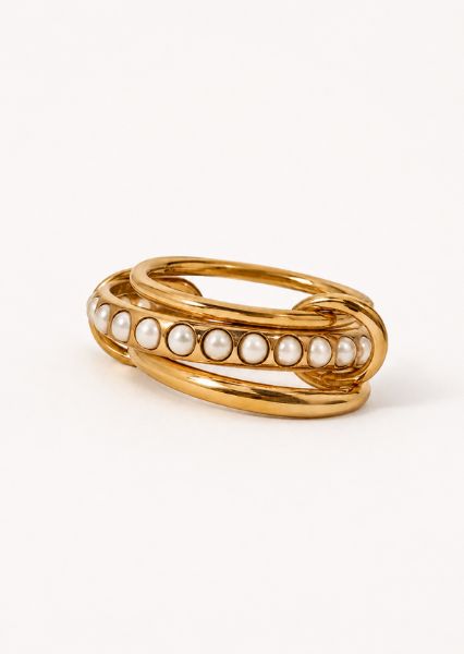 Bague Stacked Pearl - Plaqué or 18k