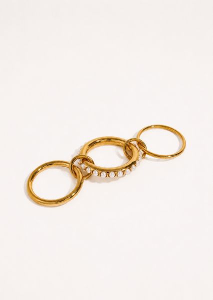 Bague Stacked Pearl - Plaqué or 18k