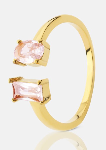 Bague Rosé Duo - 18k Plaquée or