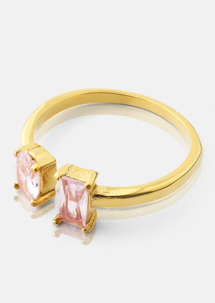 Bague Rosé Duo - 18k Plaquée or