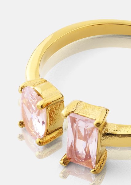 Bague Rosé Duo - 18k Plaquée or