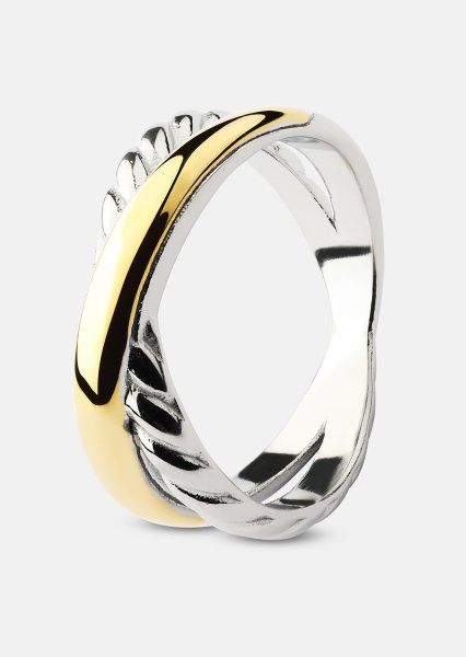 Bague Golden Silver Twist - 18k Plaquée or