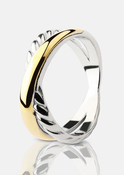 Bague Golden Silver Twist - 18k Plaquée or