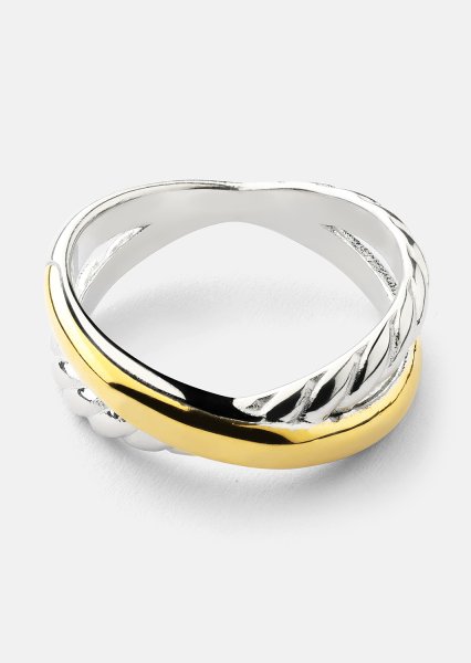 Bague Golden Silver Twist - 18k Plaquée or