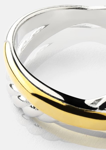 Bague Golden Silver Twist - 18k Plaquée or