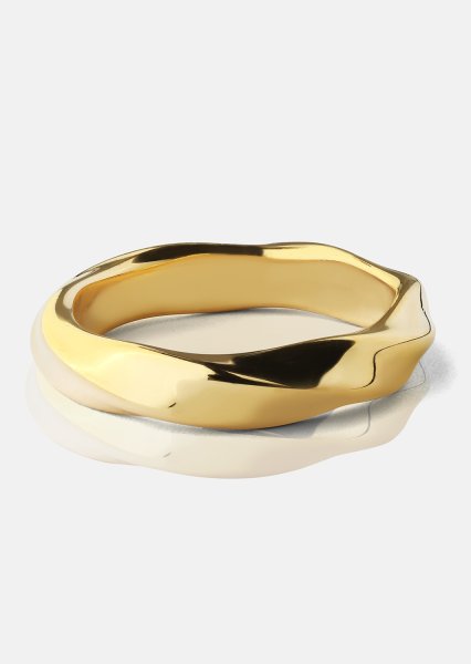 Bague Swirl - Plaqué or 18k