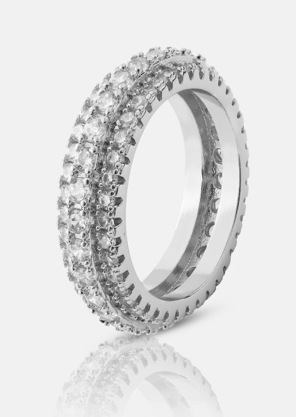 Bague Crystal Shimmer - Plaquée argent