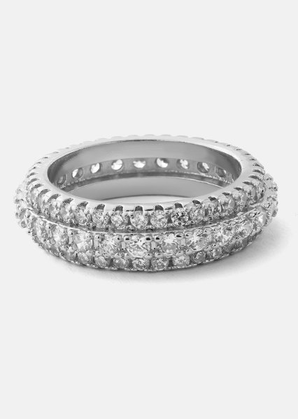 Bague Crystal Shimmer - Plaquée argent