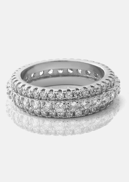 Bague Crystal Shimmer - Plaquée argent