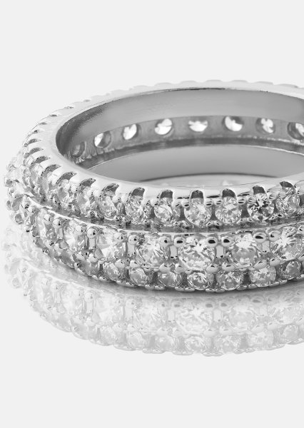 Bague Crystal Shimmer - Plaquée argent
