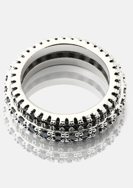 Bague Dark Crystal Shimmer - Plaquée argent