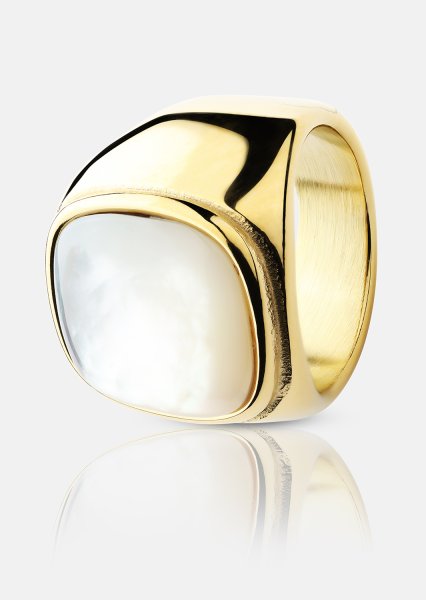Ring Blanche - Plaqué or 18k