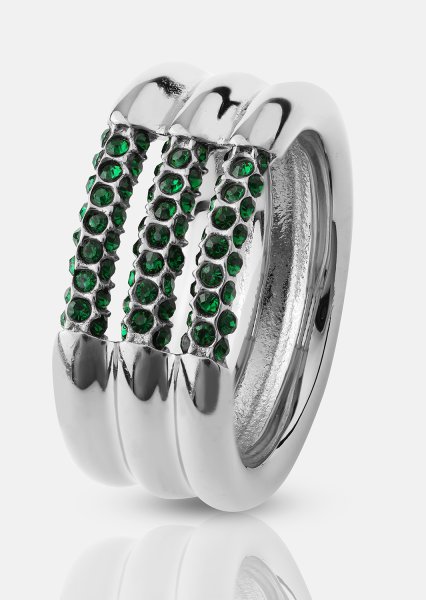 Bague Green Lumière - Plaquée argent