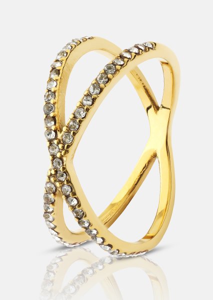 Bague Sparkle X - Plaqué or 18k