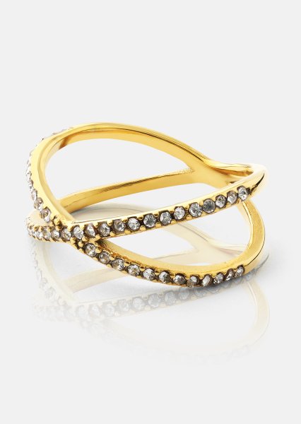 Bague Sparkle X - Plaqué or 18k