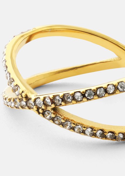 Bague Sparkle X - Plaqué or 18k