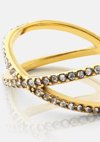 Bague Sparkle X - Plaqué or 18k