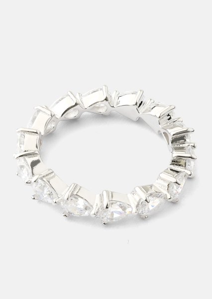 Bezel Glimmer Bague - Silver Plated