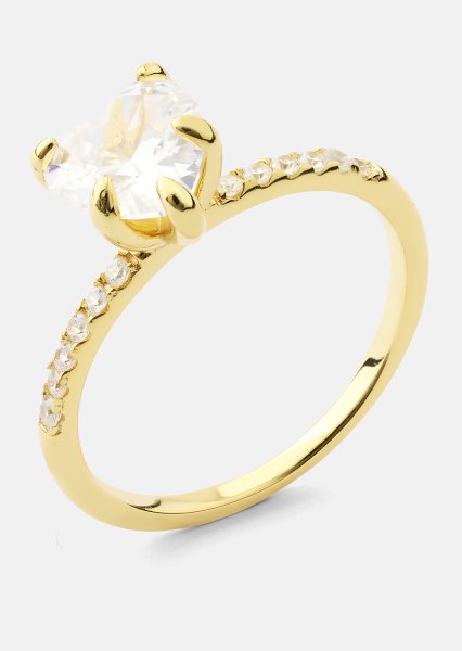 Heartlight Solitaire Bague - 18k Plaquée or