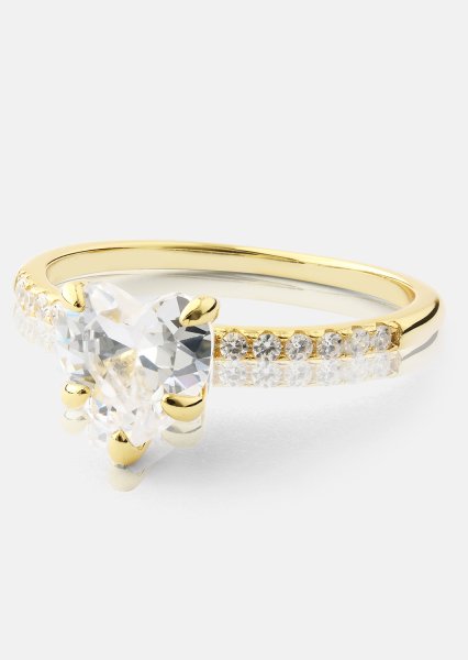 Heartlight Solitaire Bague - 18k Plaquée or