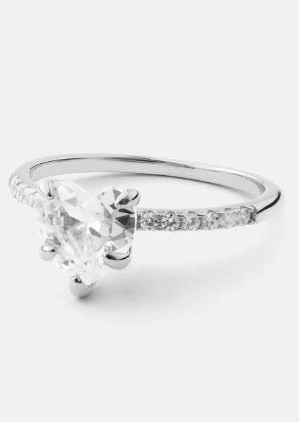 Heartlight Solitaire Bague - Plaquée argent