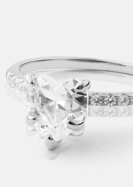 Heartlight Solitaire Bague - Plaquée argent