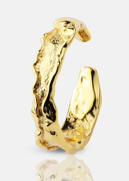 Bague Raw Texture - Plaqué or 18k