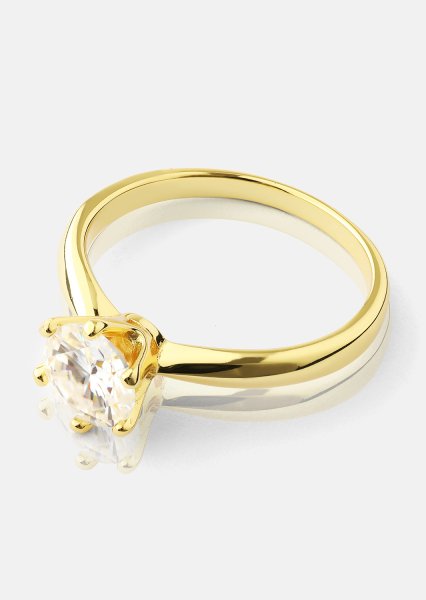 Bague Solitaire - 18K Plaquée or