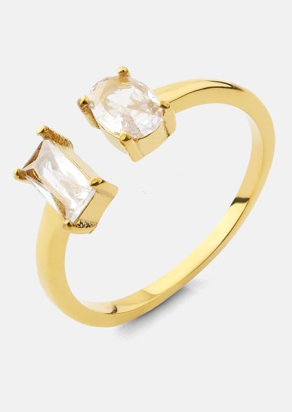 Bague Duo Cut - 18k Plaquée or