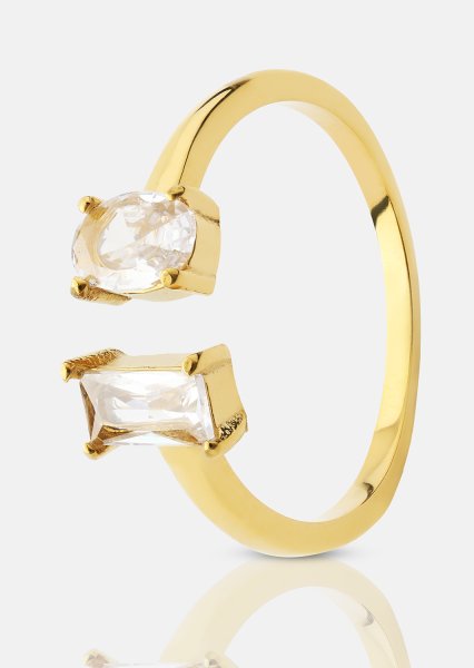 Bague Duo Cut - 18k Plaquée or