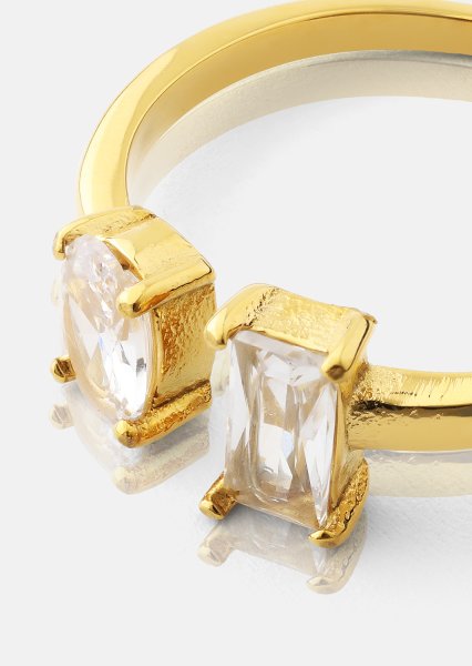 Bague Duo Cut - 18k Plaquée or