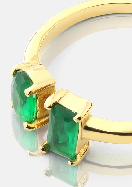 Bague Emerald Duo - 18k Plaquée or