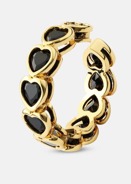 Bague Eternal Night Heart - 18k Plaquée or