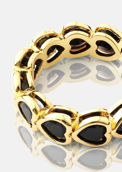 Bague Eternal Night Heart - 18k Plaquée or