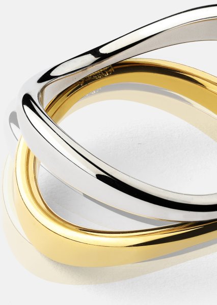 Bague Bicolor Wave - 18k Plaquée or