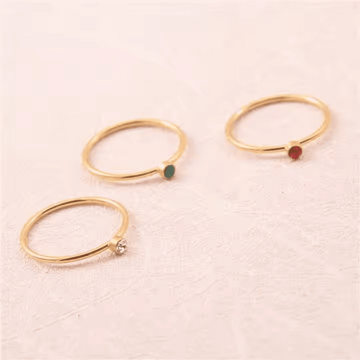 Trinity Prisma Bague - 18k Plaquée or