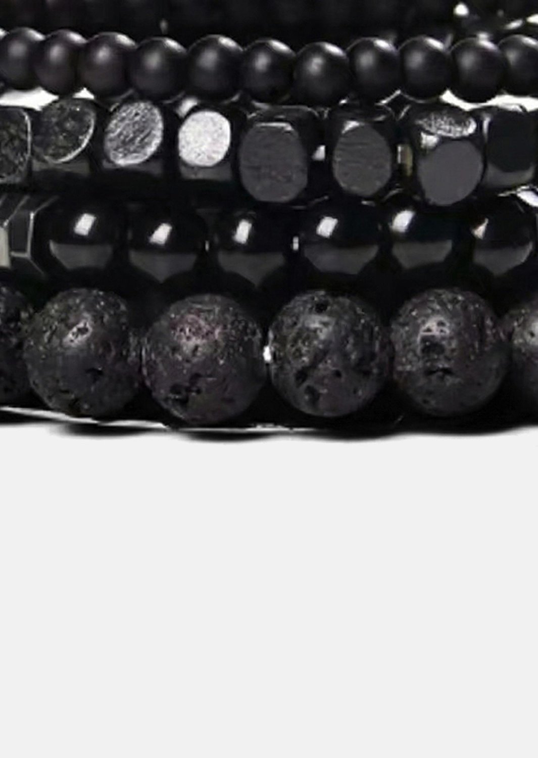Bracelet perlé Obsidian Pulse
