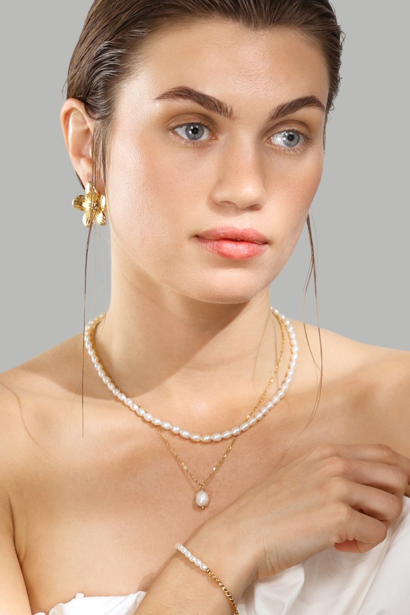 Collier Duo Pearl & Gold - 18k Plaqué or