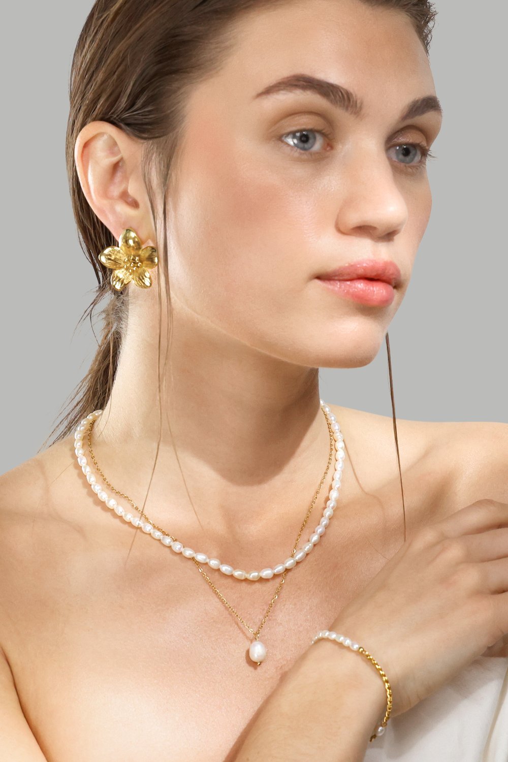 Bracelet Golden Pearl Chain - 18k Plaqué or