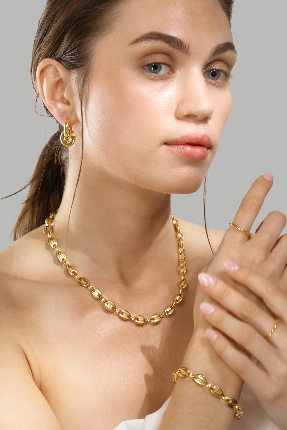 Boucles d’oreilles Chunky Link – 18k Plaquées or